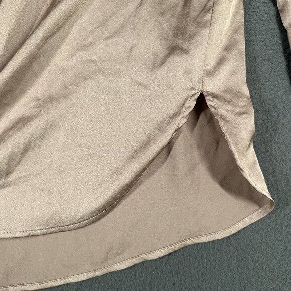 Abercrombie & Fitch Shirt Womens Small Satin Oversized Button Up Long Sleeve - Picture 6 of 10